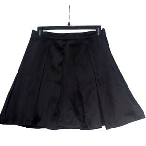Tobi Black Mini Skater Skirt with Pleats